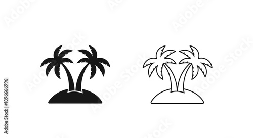 Palm trees tropical island paradise beach Vector