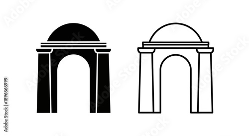 Classic architecture monument symbol design elements Vector