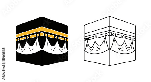 Kaaba islamic mecca hajj pilgrimage symbol Vector