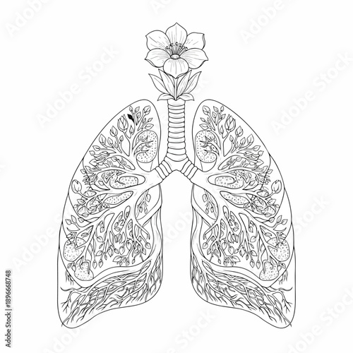 Lungs Filled With Flowers and Plants