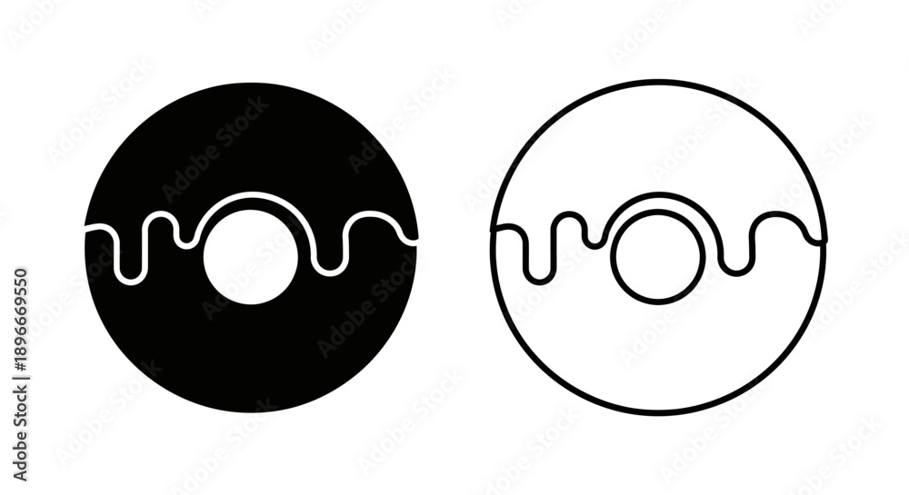 Fototapeta premium Minimalist vinyl record icon set Vector