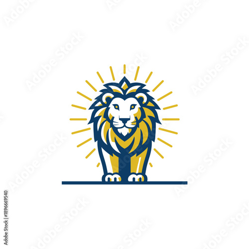 Stylized Lion Logo Design Element.