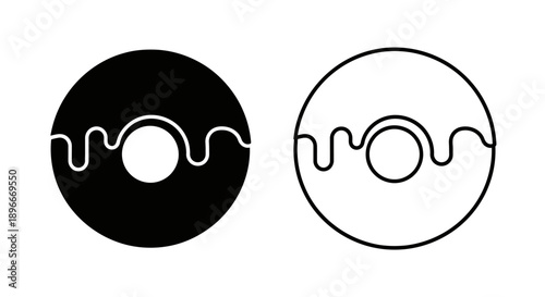 Minimalist vinyl record icon set Vector