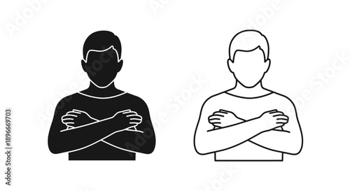 Crossed arms silhouette business confidence Vector