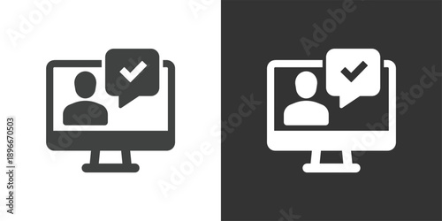 Verified User Profile icon. Solid glyph series icon