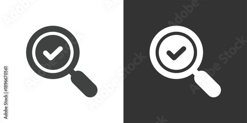 Valid Search Result icon. Solid glyph series icon