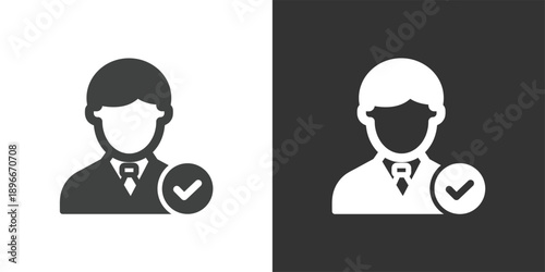 Verified Professional Account icon. Solid glyph series icon