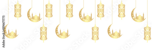 hanging lentern illustration background for Ramadan kareem