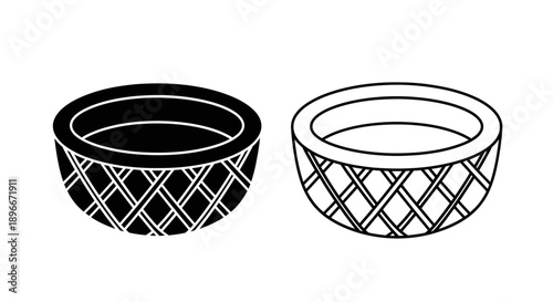 Black white geometric pattern rings Vector