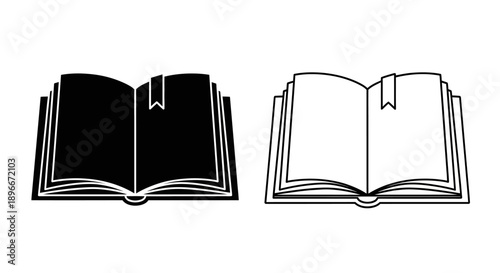 Open book icon, book illustration, education symbol Vector