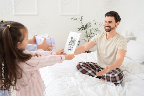 Happy father receiving gift...