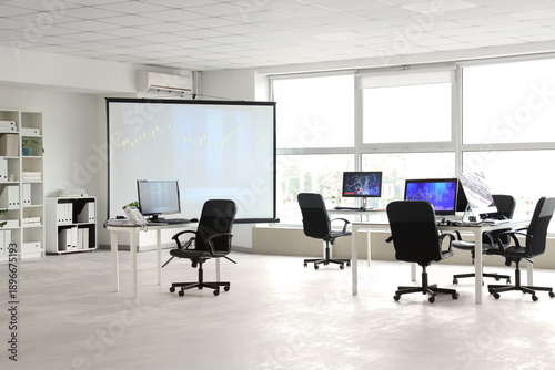 Interior of trader's office...