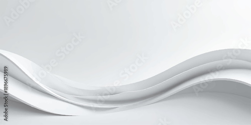 White abstract background with flowing lines and smooth waves