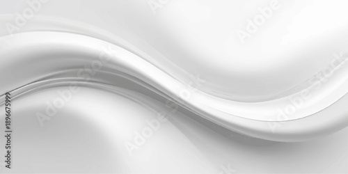Abstract white wave background with smooth flowing curves