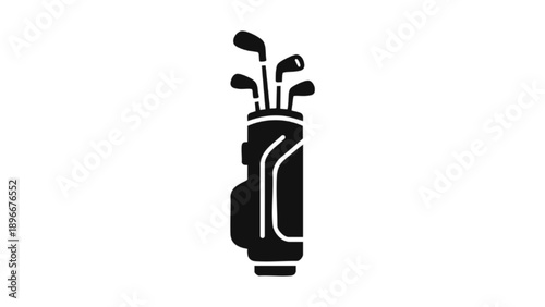 Professional Golf Bag Full of Clubs Silhouette