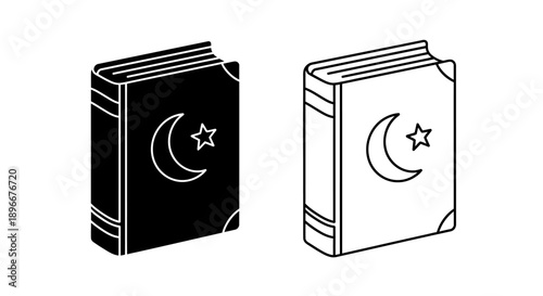 Islamic book design moon star symbol Vector