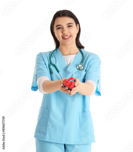 Female doctor with paper he...