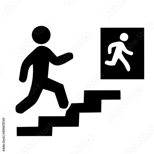 Emergency Exit Evacuation Person Pictogram Icon
非常口に向かう人（避難・出口）