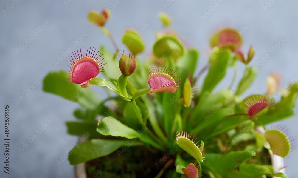 Obraz premium Flowering Venus Flytrap Plant