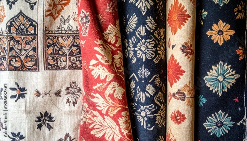 Colorful Batik Fabrics Displayed - A Textile Art Collection.