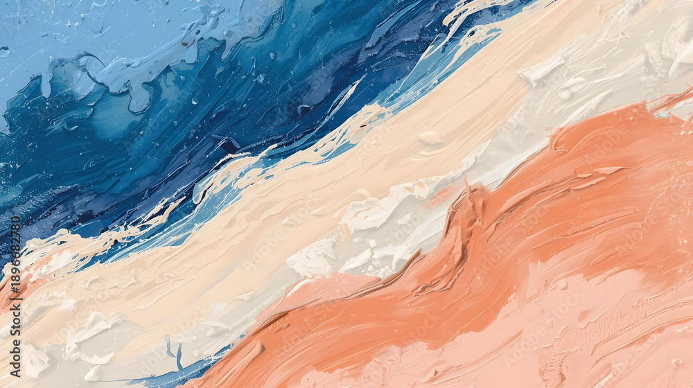 Naklejka premium Brush paint grunge texture of colorful abstract painting on canvas, artistically vibrant. Suitable for backgrounds, designs, and artistic projects.