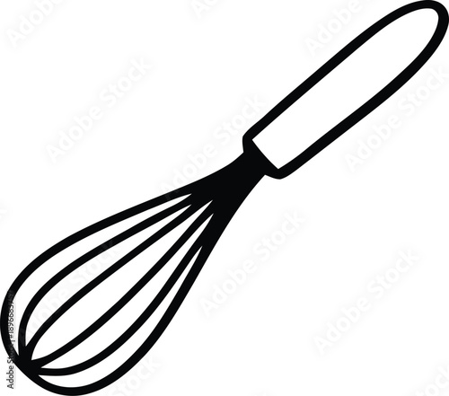 Simple black outline of a kitchen whisk a cooking utensil silhouette