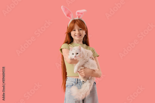 Cute girl with adorable cat...