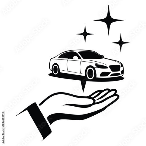 Glyph vector illustration of car care icon ideal for vehicle maintenance auto repair service protection and automotive design visuals