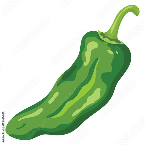 Green hot chili pepper pod cartoon vector graphic illustration suitable for cooking food design spice ingredient artwork and playful vegetable themed visuals