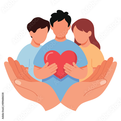 Abstract human heart vector icon design save people template perfect for medical care charity protection compassion campaigns and healthcare branding visuals