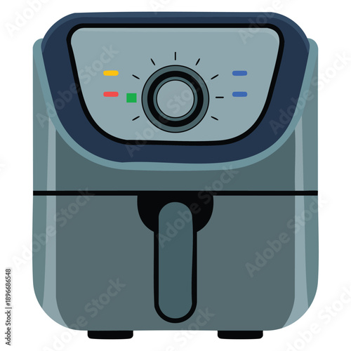 Air fryer flat clipart vector illustration designed for modern kitchen cooking appliance themes food preparation visuals and home cooking related creative projects