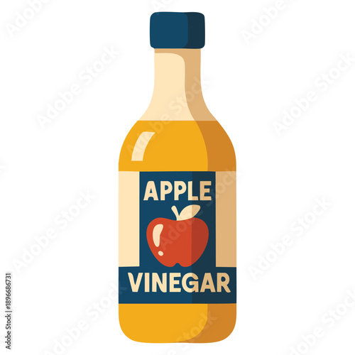 Apple vinegar flat icon on white transparent background illustrated as a clean vector symbol usable for several purposes including food apps UI UX packaging and print templates