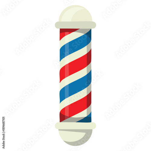 Barber pole icon in flat style on white transparent background ideal for websites print templates presentation layouts and barbershop branding