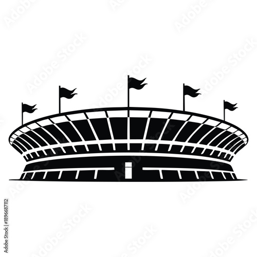 Baseball arena vector icon shown in simple illustration style isolated on white background ideal for web design sports venue competition and event themed interfaces