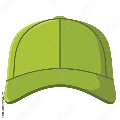 Baseball cap in front icon flat illustration of baseball cap vector icon for web interface fashion accessory and sport related design use
