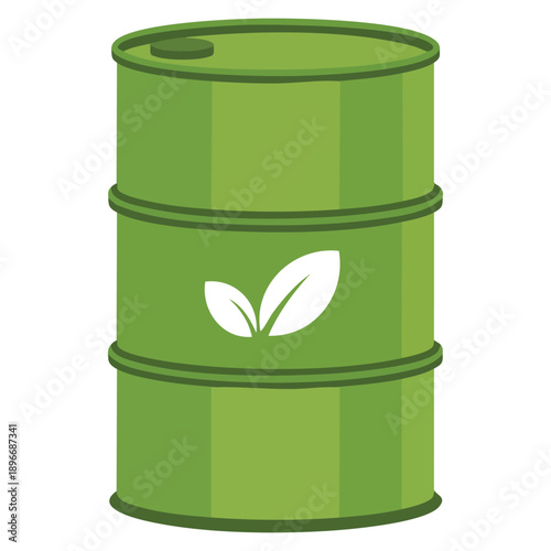 Bio fuel barrel icon flat illustration of bio fuel barrel vector icon for web design renewable energy eco industry theme