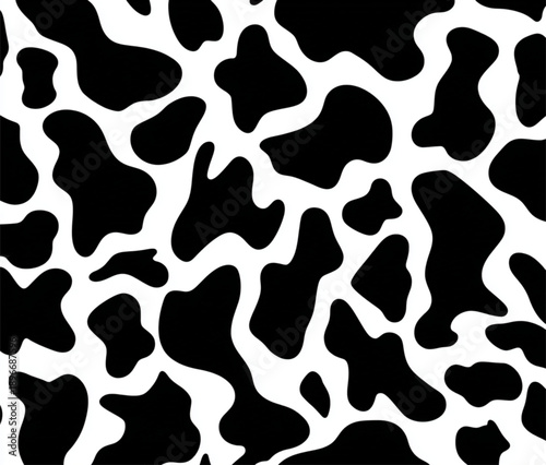 Black and white cow skin pattern.