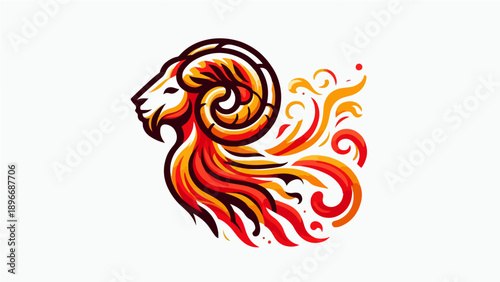 Flaming Aries Ram Spirit