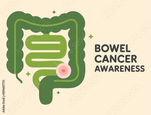 Bowel Cancer Awareness Month vector illustration background banner card poster template suitable for medical health awareness campaigns