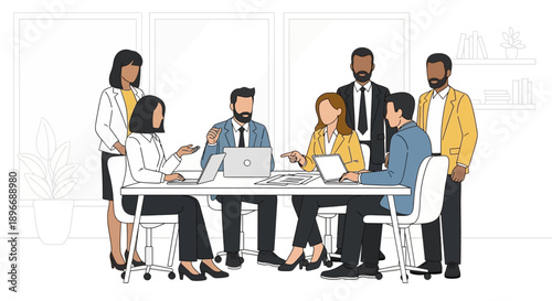 Business Professionals in Office Meeting.