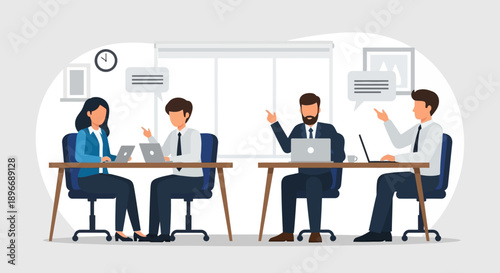 Business Team Working Together Office.