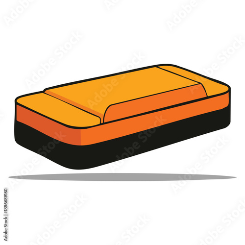Chalkboard eraser vector isolated illustration simple school object graphic ideal for education classroom teaching supplies learning concepts and academic themed designs