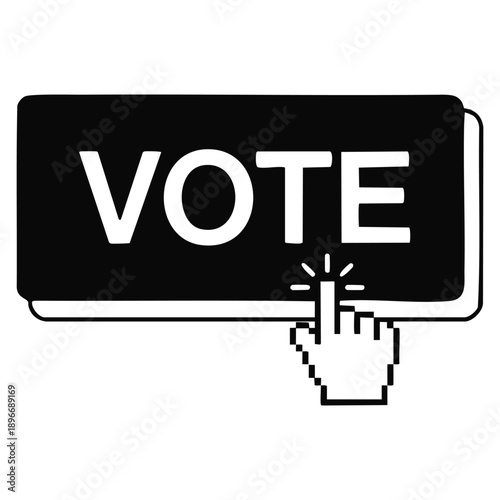 Check vote button sign represented as vote icon vector suitable for election system approval interface polling confirmation and democratic process visual projects