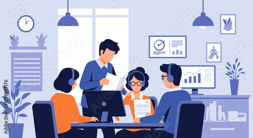 Team Meeting Office Discussion Planning.