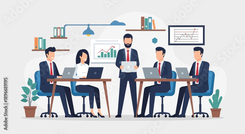 Business Professionals in Office Meeting.