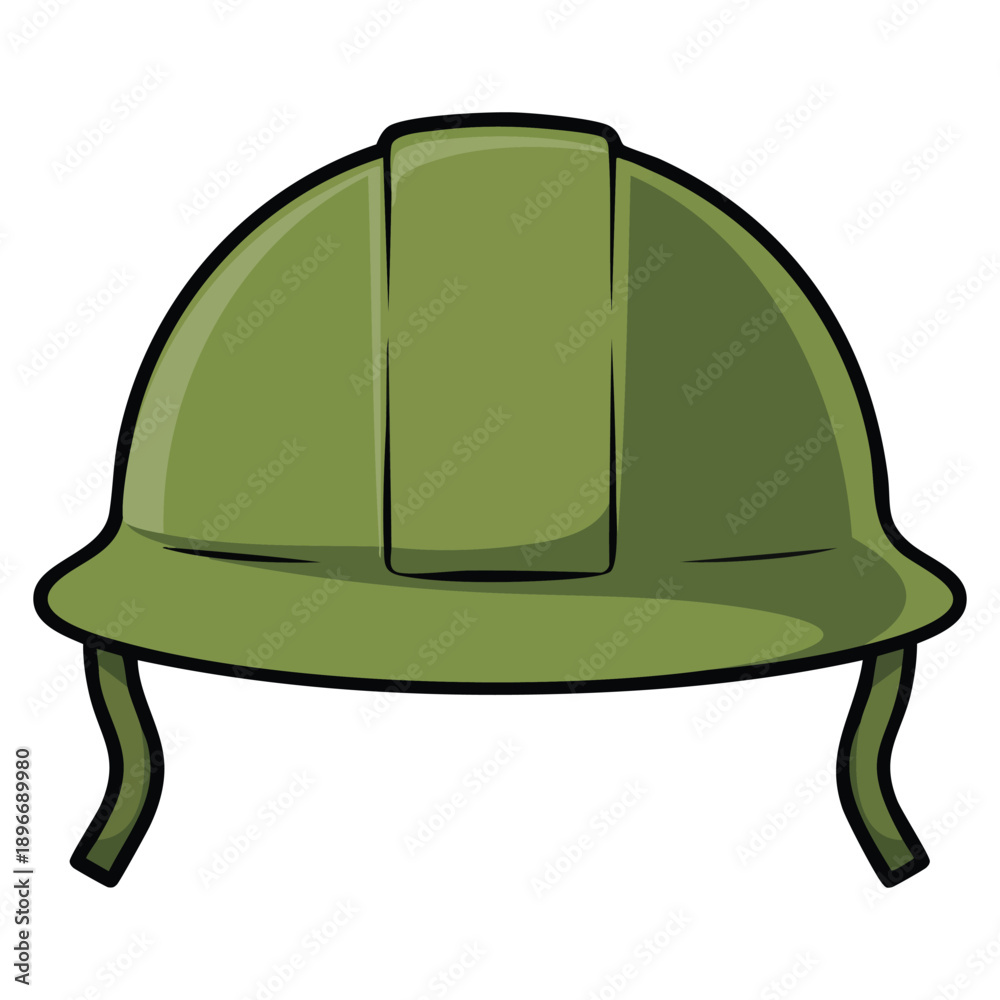 Fototapeta premium Combat helmet vector icon illustrated in flat style ideal for web design focused on military safety protection equipment and defense themed visuals