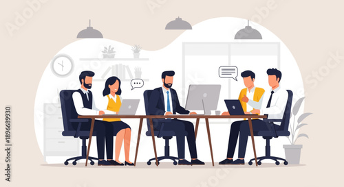 Business Professionals Meeting Office Discussion.