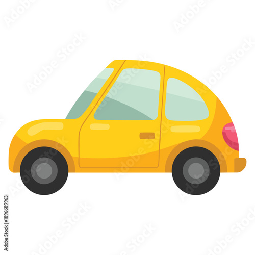 Colorful vehicle concept sticker featuring beautiful yellow trailer minibus for family travel city use and app design element