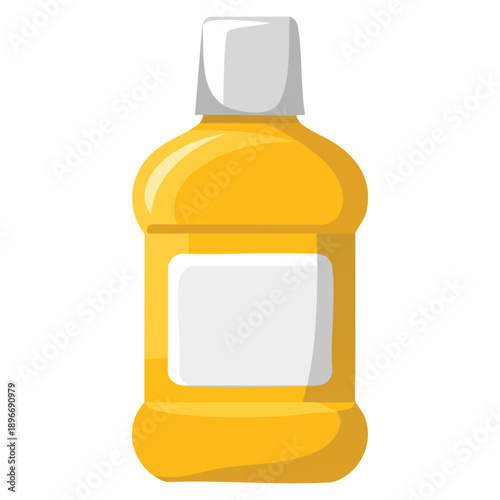 Dental mouthwash icon flat vector illustration representing oral wash clean fresh isolated design perfect for hygiene dentistry dental care and health awareness visuals