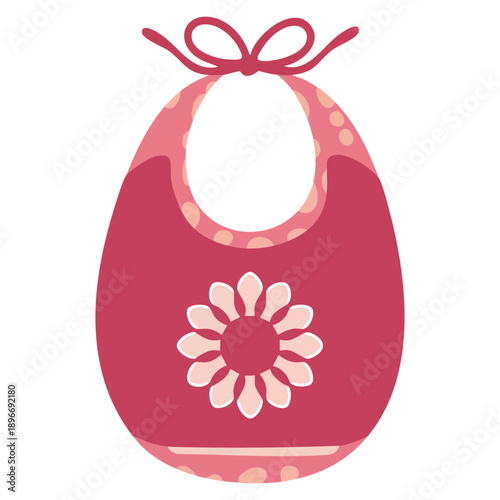 Flat baby apron bib icon created as a versatile vector illustration suitable for several purposes including websites UI UX interfaces print templates and presentations